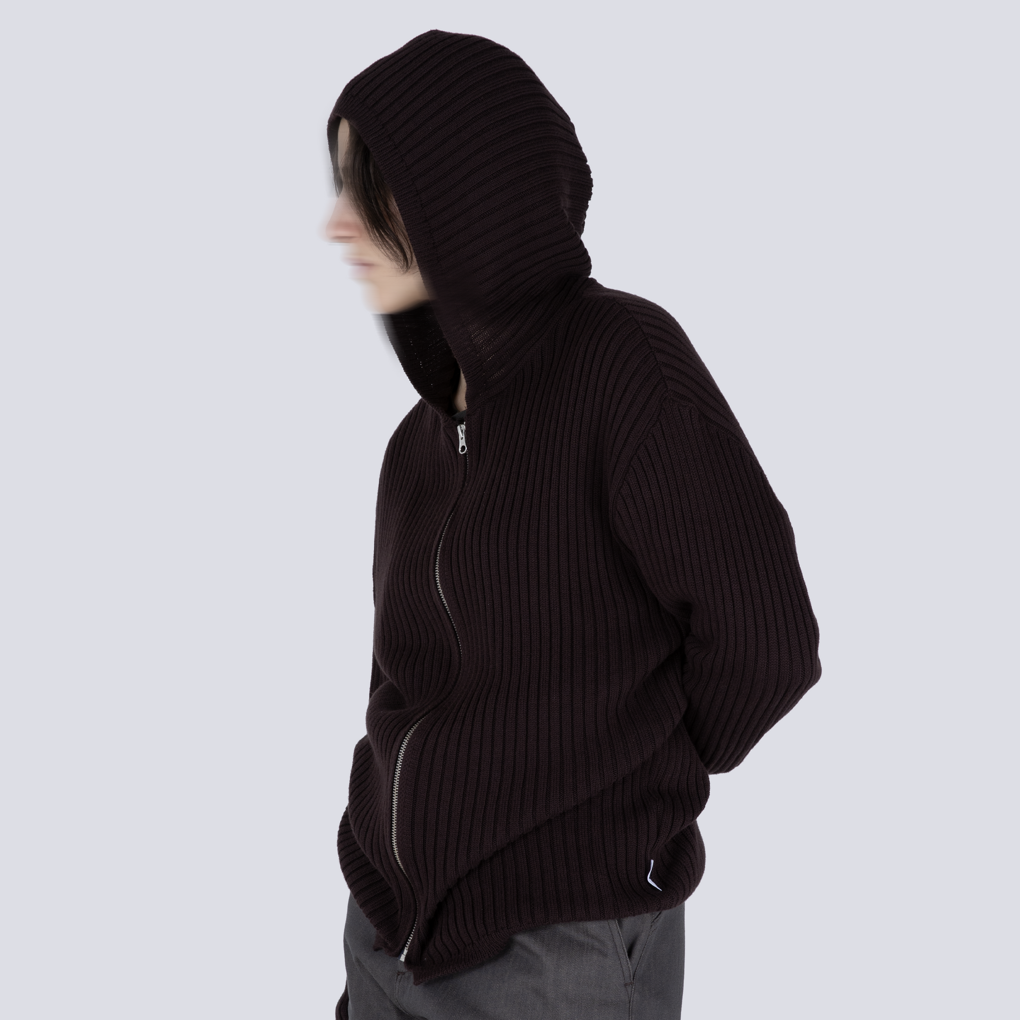 KNIT HOODIE RUSSET