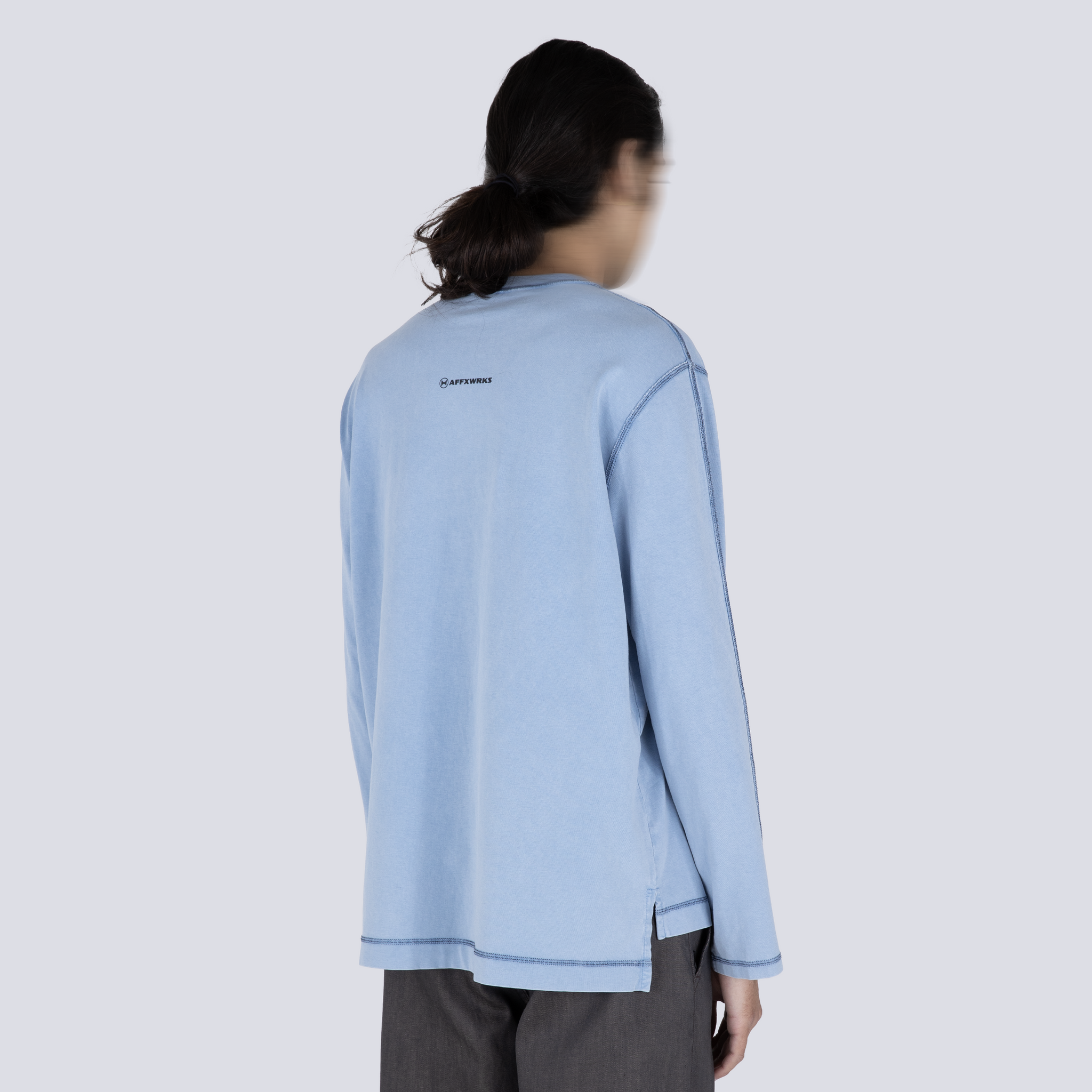 MICRO LOGO L/S T-SHIRTS BLUE