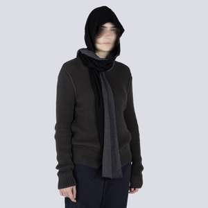 SCARF HOOD BLACK/GREY